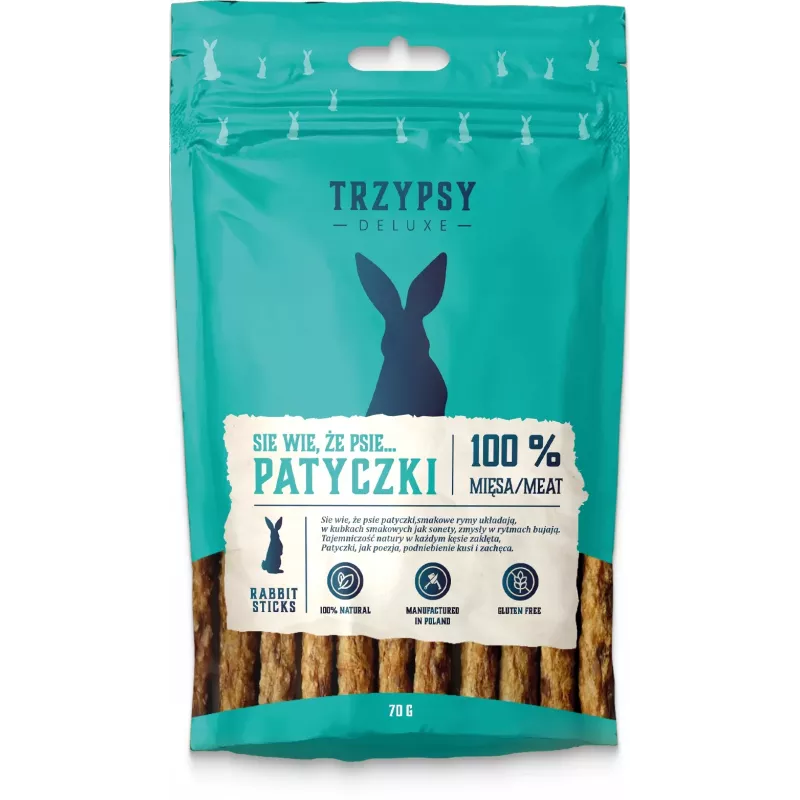 Trzypsy Patyczki z królika 70g