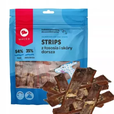 Maced Strips z łososia i skóry dorsza 500g