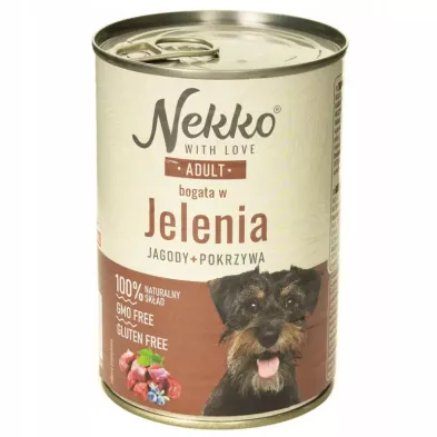 Nekko Adult  jeleń jagody pokrzywa 400g