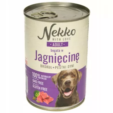 Nekko Adult karma dla psa jagnięcina brokuł 400g