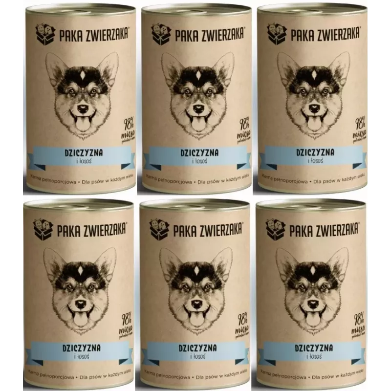 Mokra karma dziczyzna łosoś 6x400g Mokra karma dziczyzna łosoś 6x400g