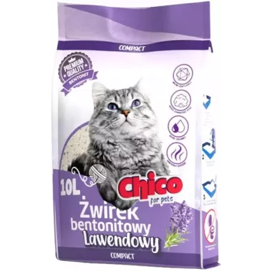 Chico Żwirek bentonitowy 10 l lawendowy zbrylający