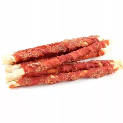 Przysmak dla psów pałki owinięte kaczką 500g