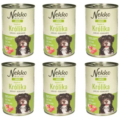 Nekko Junior królik jabłko rumianek 6 x 400g