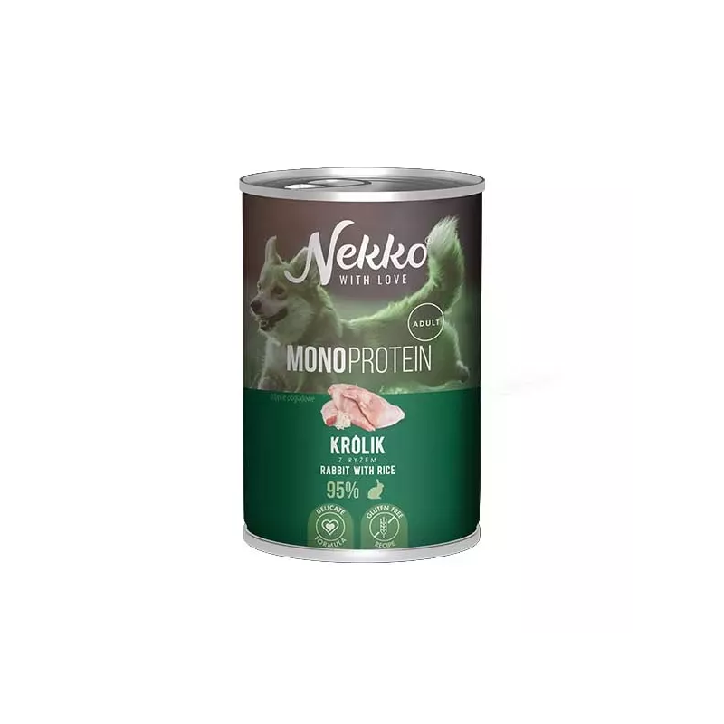 Nekko  Mono Adult Królik z ryżem 400g