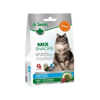 MIX 2w1 smakołyki NA ŚWIEŻY ODDECH & MALT dr Seidel DLA KOTÓW