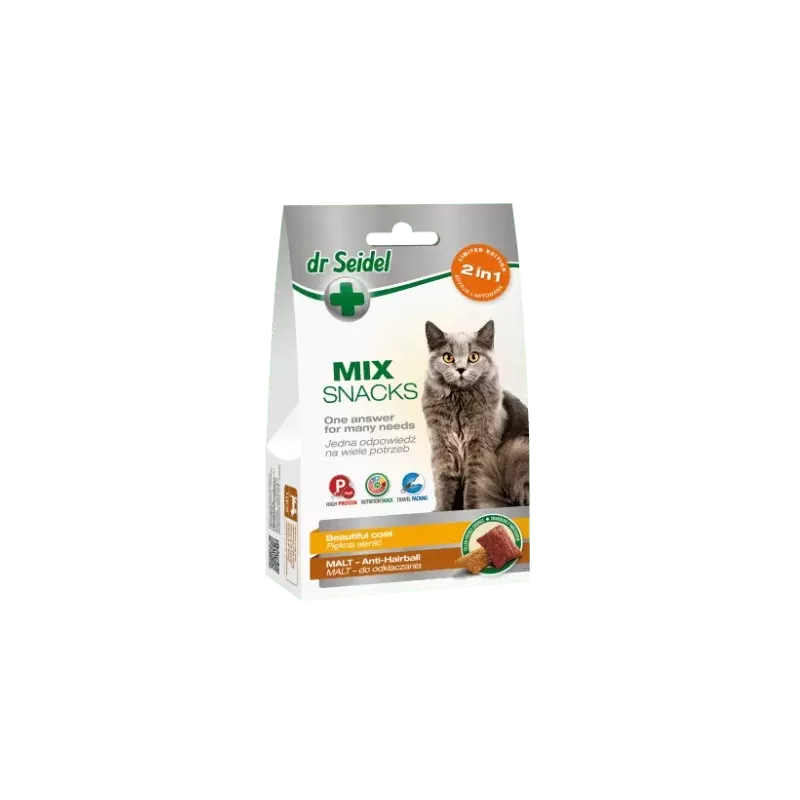 MIX 2w1 smakołyki NA PIĘKNĄ SIERŚĆ & MALT DLA KOTÓW