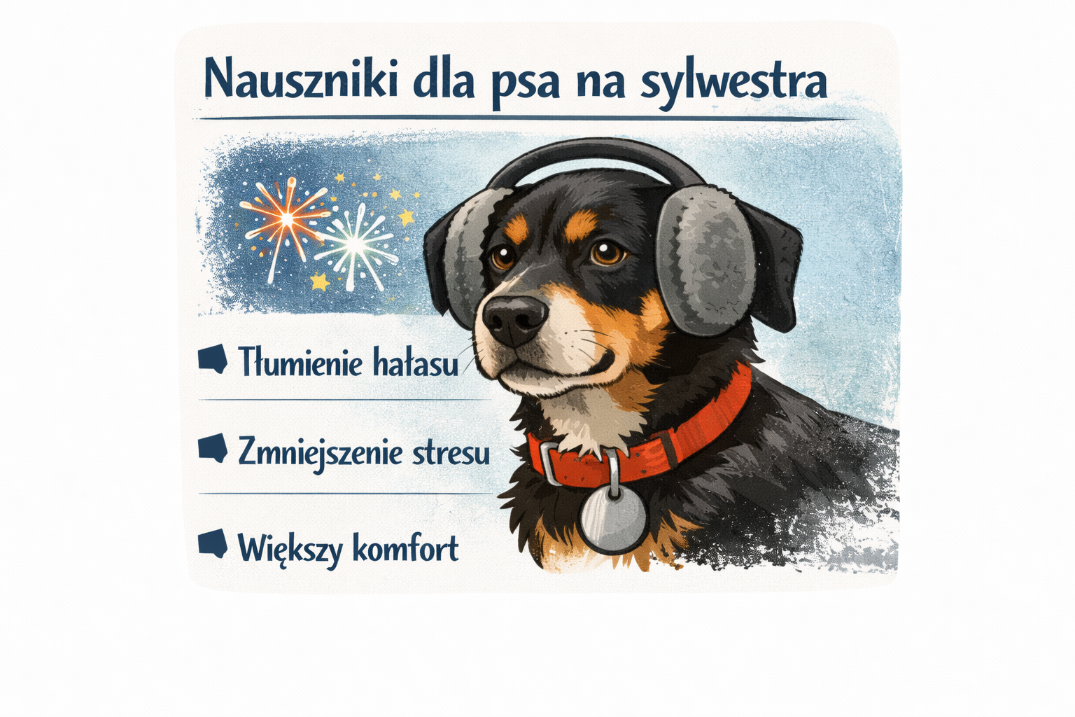 nauszniki dla psa na sylwestra