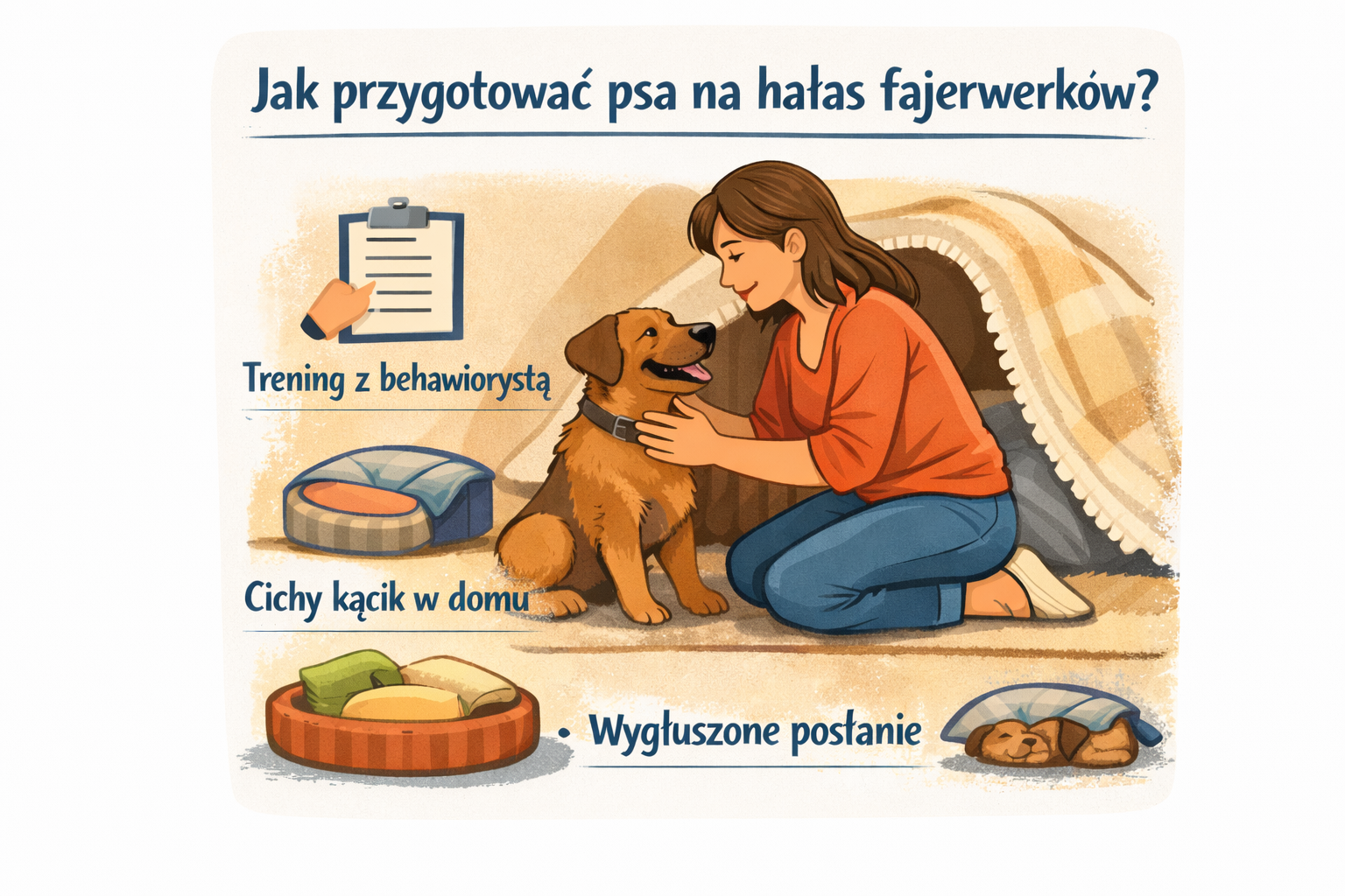 jak przygotować psa na sylwestra